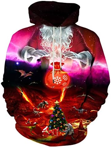 LAIDIPAS Women Men Graphic Hoodies Unisex Cool Space 3D Printed Hooded Sweatshirts with Big Pockets