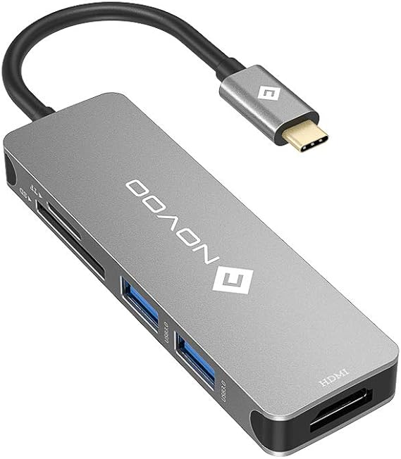 NOVOO USB C Hub 5 in 1 Aluminum with HDMI 4K Adapter, 2: Amazon.co.uk ...