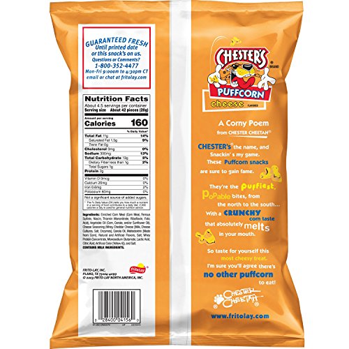 Chester's Cheese Flavored Puff Corn, 4.25 Oz Pricepulse