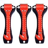 Petutu Car Emergency Escape Tool 3 Pack, Safety Hammer, Car Window Glass Breaker with Seat Belt Cutter