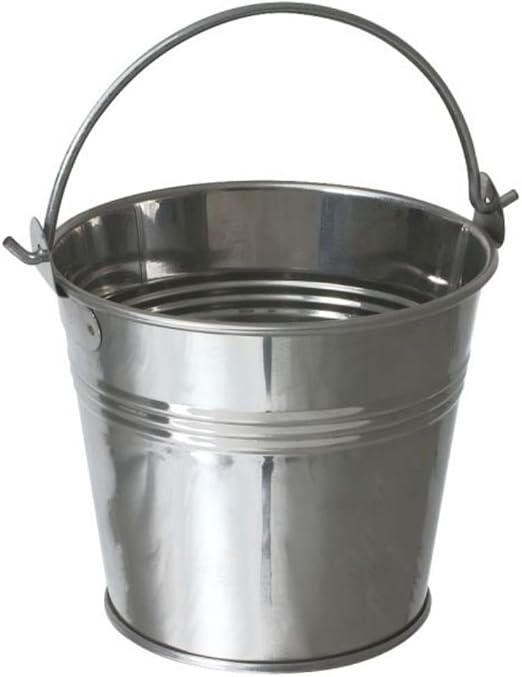 Galvanised Steel Serving Buckets 8cm Set of 6 Mini Bucket, Metal