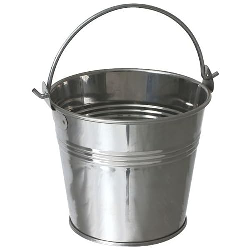 Galvanised Steel Serving Buckets 7cm Set of 4 Mini Buckets, Chip
