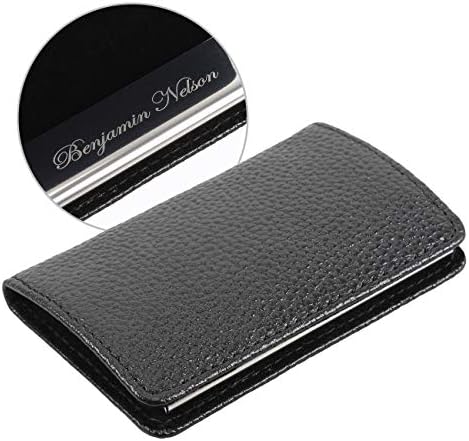 SOLEADER Customizable Leather Business Card Holder for Men, Credit Card Holder - with Gift Box -Gifts for Men