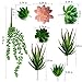 ZALALOVA 16Packs Artificial Succulent Plants，Fake Succulents Assorted Faux Succulent in Different Green Textured Faux Succulent Pick Hanging String of Pearls Plant for Arrangement Home Decoration