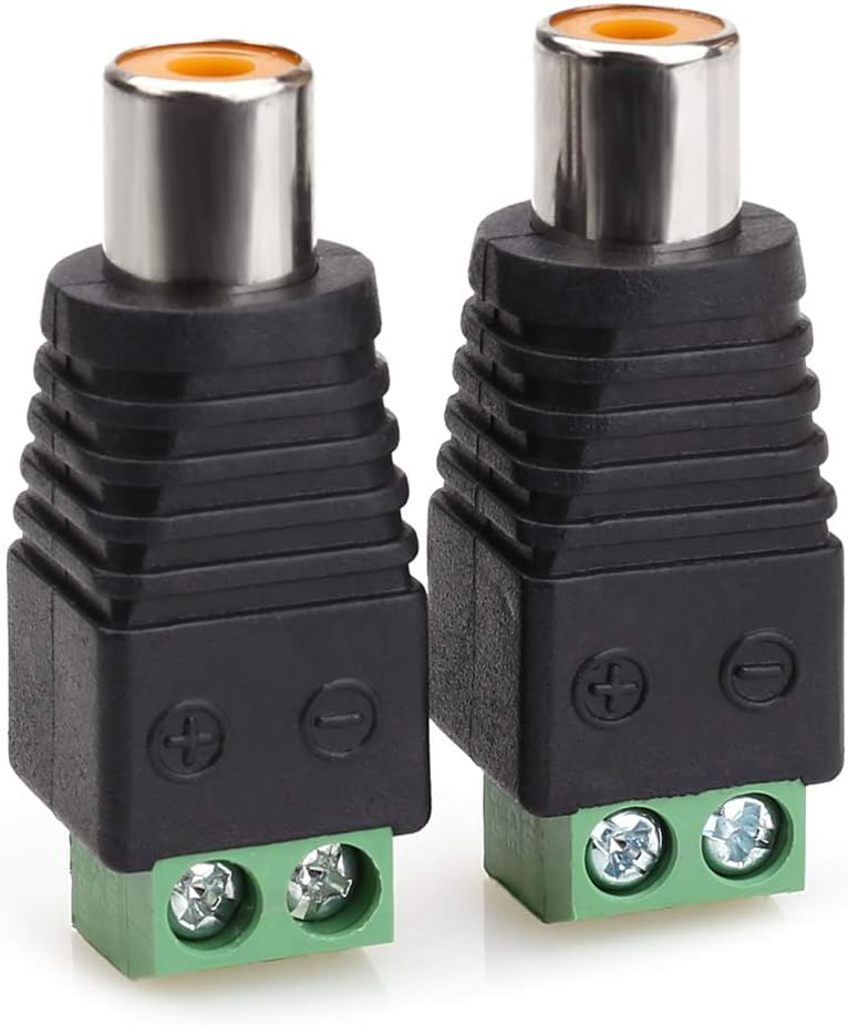 NANYI RCA Female Connector, Phono RCA Female Plug to AV Screw Terminal Audio Video Connector Adapter for CCTV Security Camera (2 Pack) - Image 3
