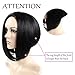 Secretgirl Short Straight Hair Bob Wigs Cosplay Party Wig for Women Black Heat Resistant Wig (#1)