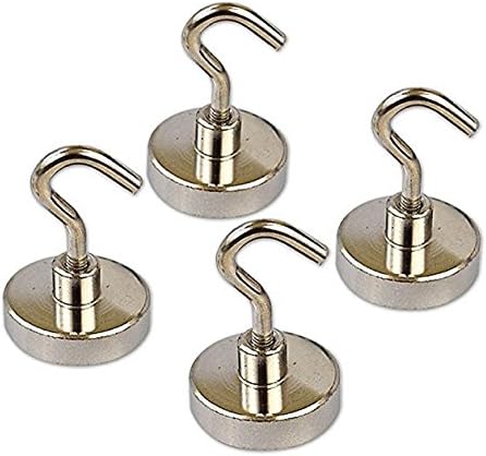 Neodymium Magnetic Hooks | Strong Heavy Duty Magnet Set | Great For Refrigerator Locker Cruise Classroom Garage | By Island Magnets