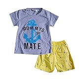 Boys' 2-Piece Outfit Set Letters Print Top and Yellow Shorts