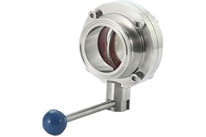 Sanitary Butterfly Valve Stainless Steel 304 Tri Clamp Clover Butterfly Valve with Pull Handle-DN65(2-1/2inch)