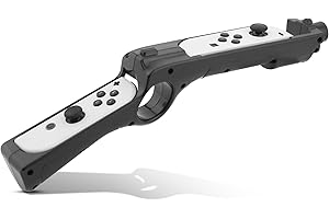 FANPL Game Gun for Nintendo Switch & Switch OLED Joy Con, Controller Grip for Hunting Simulator, for Wolfenstein 2, for Splatoon, for Big Buck Hunter Arcade and Other Switch Shooting Games - Black