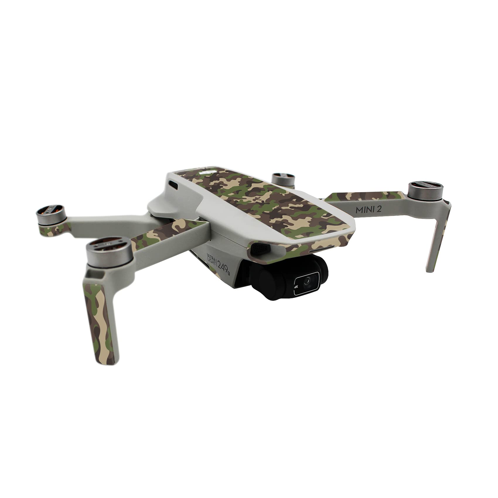 Finest Folia Protective Film Compatible with DJI Mini 2 Drone and Controller Sticker Set Perfect Fit Waterproof Skin Sticker Design Film (Partial Adhesion, R192-02 Camouflage Olive)