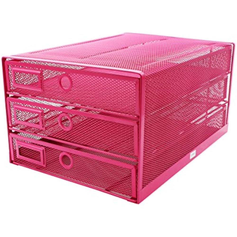 Desk Drawer Organizers Organizer Wire Mesh 3 Tier Sliding Drawers