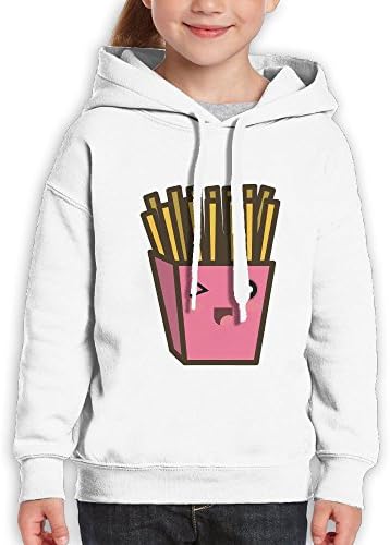 Denise Valdez Cartoon French Fries Teen's Pullover Hoodies Cotton Hooded Sweatshirt For Girls Boys