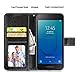 Samsung Galaxy J2 Core Case,Galaxy J2/Galaxy J2 Dash/Galaxy J2 Pure/J260/J2 Shine Phone Case w Screen Protector Kickstand Card Slots Wristlet Crazy Horse PU Leather Wallet Case,Black