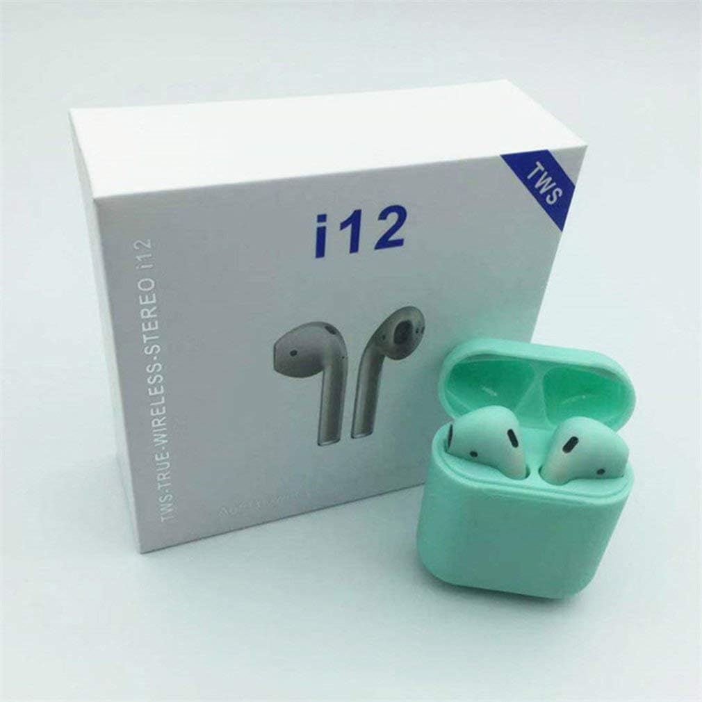 Mini Size I12 Wireless V5.0 Waterproof Earphones Noise Reduction HD HiFi Stereo Bass Sport Running Music in-Ear Earphones…