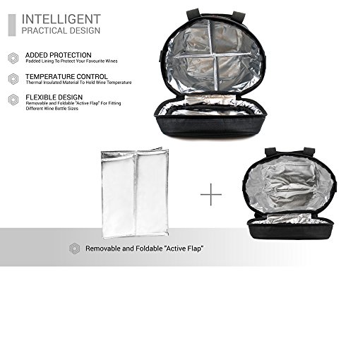image for OPUX Premium Insulated 4 Bottle Wine Carrier Tote Bag | Wine Travel Ba