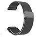 LoveBlue for Pebble time 22mm Magnetic Milanese Loop Stainless Steel Band Replacement Accessories for Pebble Time/Pebble Time Steel, Samsung Gear S3 Frontier/Classic(Milanese-Black)