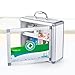 Glosen Wall Mounted and Portable Type 3 Layers Metal Storage Container with Child Safety Lock Household Medicine Cabinet Green (Dark Green)