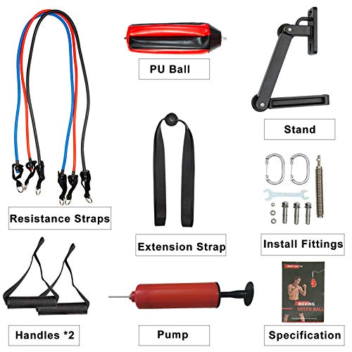 Speed Bag Boxing Kit with Resistance Straps, Adjustable Height Boxing