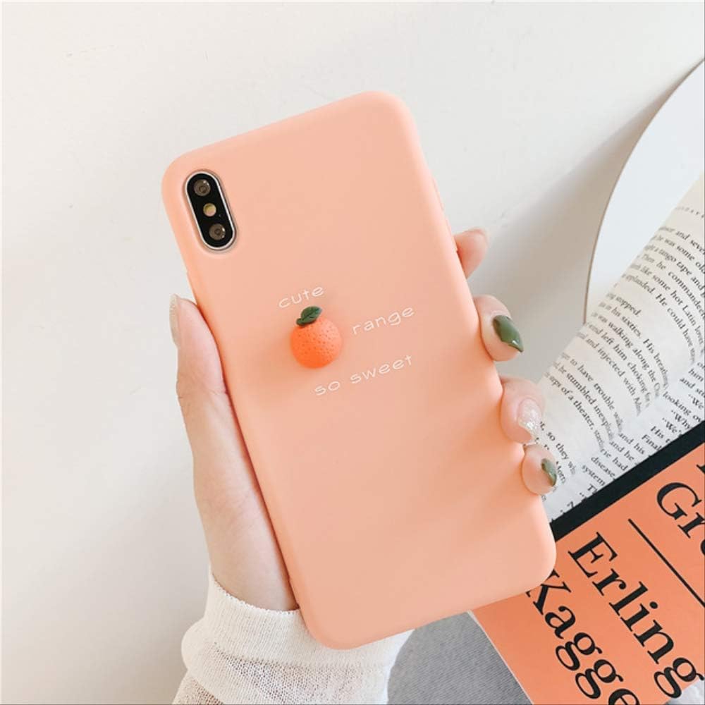 JIA 3d Fruits Phone Case For Iphone 11 Pro Max Xr Xs Max 6 6s 7 8 Plus X Avocado & Peach & Orange Candy Soft Tpu Back Cover For 7 Plus or 8 Plus Orange