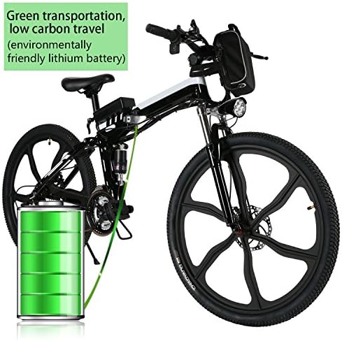 kemanner 26 inch Electric Mountain Bike 21 Speed 36V 8A Lithium Battery Electric Bicycle for Adult Black-(Fold-Upgrade)