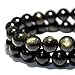 MJDCB 5A Natural Stone Beads Gold Obsidian Round Loose Beads for Jewelry Making DIY Bracelet Necklace (10mm).