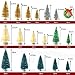 Topbuti 48 Pcs Mini Christmas Trees Bottle Brush Trees Sisal Snow Frost Trees Diorama Tree with Wood Base for Christmas Decoration Home DIY Décor Crafts Assorted Color