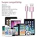 sharllen Phone Cable 5Pack [3/3/6/6/10FT] Nylon Braided USB Charging & Syncing Extra Long Cord Compatible iPhone X/8/8 Plus/7/7 Plus/6s/6s Plus/SE/iPad iPod Nano (Rose Gold)…