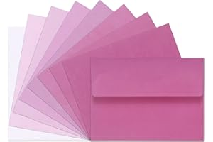 INDIGOCASE 18-Pack Hot Pink 5x7 Envelopes Self Seal A7 Envelopes, Gradient Colored Envelopes, Fade Out Hot Pink Envelopes, 5x7 Mailing Envelopes for Invitations, Letters, Photos, Thank You Cards, Wedding
