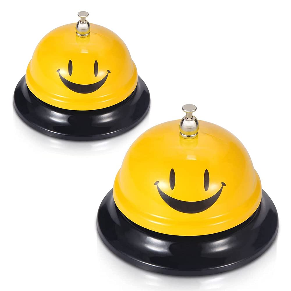 Comsmart Call Bell, Service Bell for the Porter Kitchen Restaurant Bar Classic Concierge Hotel Use(3.35 Inch Diameter) (Yellow)