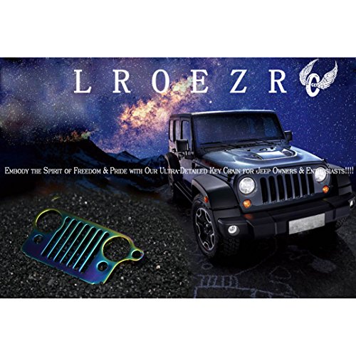 image for LROEZR 3D Font Grill Keychain Chain Key Ring for Jeep Driver Enthusias