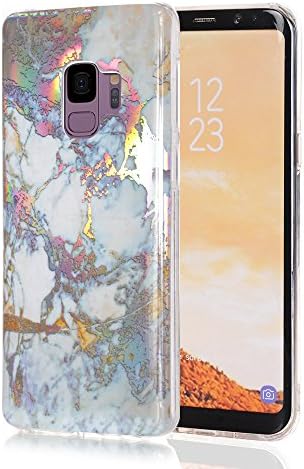 Galaxy S9 Case, AOKER [Marble Pattern Design] [Slim Fit] Flexible TPU Ultra-Thin Soft Rubber Silicone Skin Shock Absorption Scratch Proof Slim Protective Case Cove for Samsung Galaxy S9 (Gold)