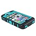 iPhone 4 Case,iPhone 4S Case,Shockproof Heavy Duty Combo Hybrid Defender High Impact Body Rugged Hard PC & Silicone Case Protective Cover For Apple iPhone 4 4S (Black Aqua)