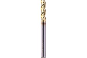 BESTPARTS High Performance 3/16" Solid Carbide Square End Mill for Aluminum - ZrN Coated, 37 Degree Helix, 3 Flute, 3/16" Cutting Diameter, 3/16 inch Shank Diameter, 5/8" Length of Cut, 2" Overall Length