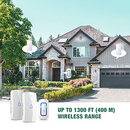 Wireless Doorbell Kit, NOVETE Door Bell Operating at Over 1300 Feet