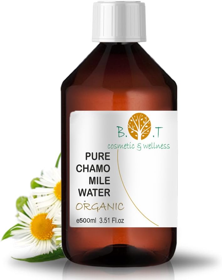 B.O.T. Cosmetics & Wellness - 100% Pure Organic Chamomile Hydrolat Floral Water 500 ml, Klar, 500 ml (Pack of 1)