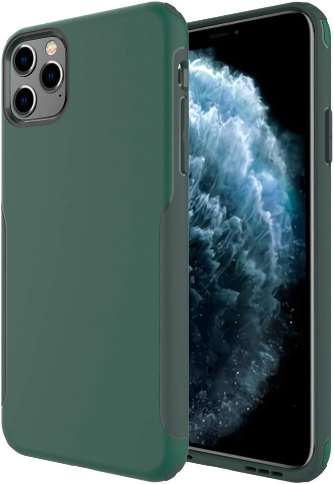Aoways for iPhone 11 Pro Max Case 6.5 Inch, Hard Back Cover with Soft Bumper Shock Absorption Lightweight Protective Case for iPhone 11 Pro Max 2019 6.5 Inch - Olive Green