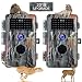 [2019 Upgraded] 2-Pack Night Vision Game Trail Cameras 16MP 1080P No Glow Hunters Deer Hunting Cams IP66 Waterproof & Password Protected Motion Activated Photo & Video Model, Time Stamp & Time Lapse