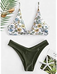 ZAFUL traje de baño de dos piezas de corte alto con tirantes para dama