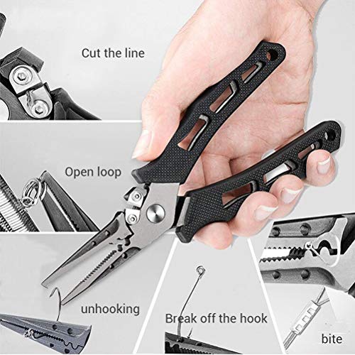 Auplew Angelzange Zangen Außen Multifunktionale Angeln Zangen Linie Cutter Hook Remover Tackle Edelstahl Anglerzange… – Bild 7