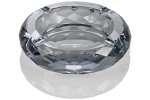 Crystal Glass Ashtray, Cigar Cigarettes Ashtray Holder Home Office Desktop Tabletop Decoration,Crystal Black