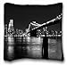 Home Decoration Square Throw Pillow Case - City New York Bridge Lights Black and White Cushion Cover 18 x 18 Inches