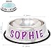 Personalized Dog Bowl –Customizable Pet Name 3D Print Design 32 Oz Stainless Steel Bowls With Anti-Skid Rubber Base for Food or Water Perfect Dish for Dog Puppy Cat and Kitten