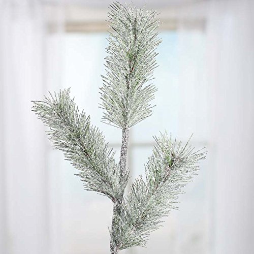 Factory Direct Craft Set of 2 Glittery Snowy Artificial Pine Sprays for Home and Holiday Decorating and Embellishing