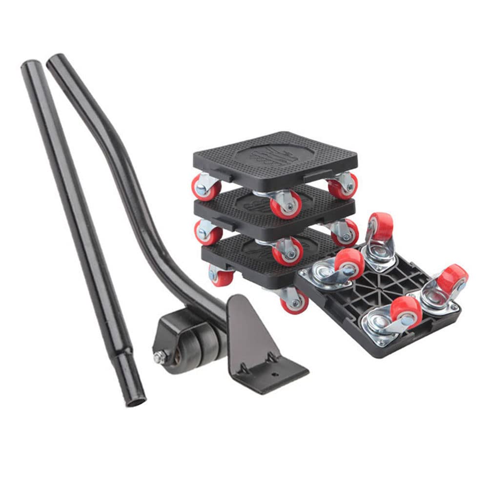 Heavy Duty Furniture Lifter with Extension Bar and 4 Wheels Furniture Sliders, 400kg Load Capacity, Furniture Moving Tool Set