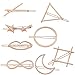 Adecco LLC 8pcs Minimalist Dainty Rose Gold Hollow Geometric Metal Hairpin Hair Clip Clamps,Circle, Triangle and Moon etc (rose gold 8pc)