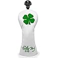 Montela Golf Club Covers Lucky Clover Golf Driver Covers Fairway Wood Head Cover Hybrid Headcover Leather 3 Wood Headcovers Golf Head Covers for Scotty Cameron Taylormade Titleist Odyssey