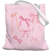 SZERE Pink Girl Canvas Tote Bag for Women Teen Girls Gifts Cute Small Travel Work Tote Bags Reusable Grocery Shoulder Bags