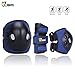 JBM Child Kids Bike Cycling Bicycle Riding Protective Gear Set, Knee and Elbow Pads with Wrist Guards Multi-Sports: Rollerblading, Skating, Volleyball, Basketball, BMX (Denim Dark Blue, Child/Kids)