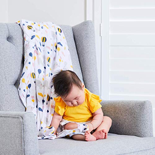 Bubzi Co Elephant Swaddle Muslin Receiving Blankets Set Pack of 3 -Gender Neutral Design -Soft 100% Cotton Fabric - 47 x 47 inch- 120 x 120cm - Infant Swaddling Blankets for Baby Registry Burp Diaper